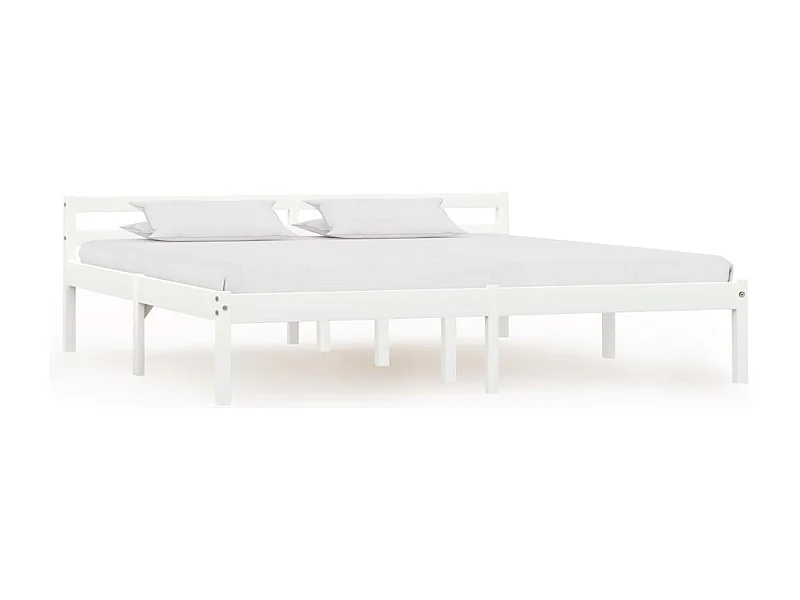 Estructura de cama sin colchón de madera maciza de pino blanco 180x200 cm