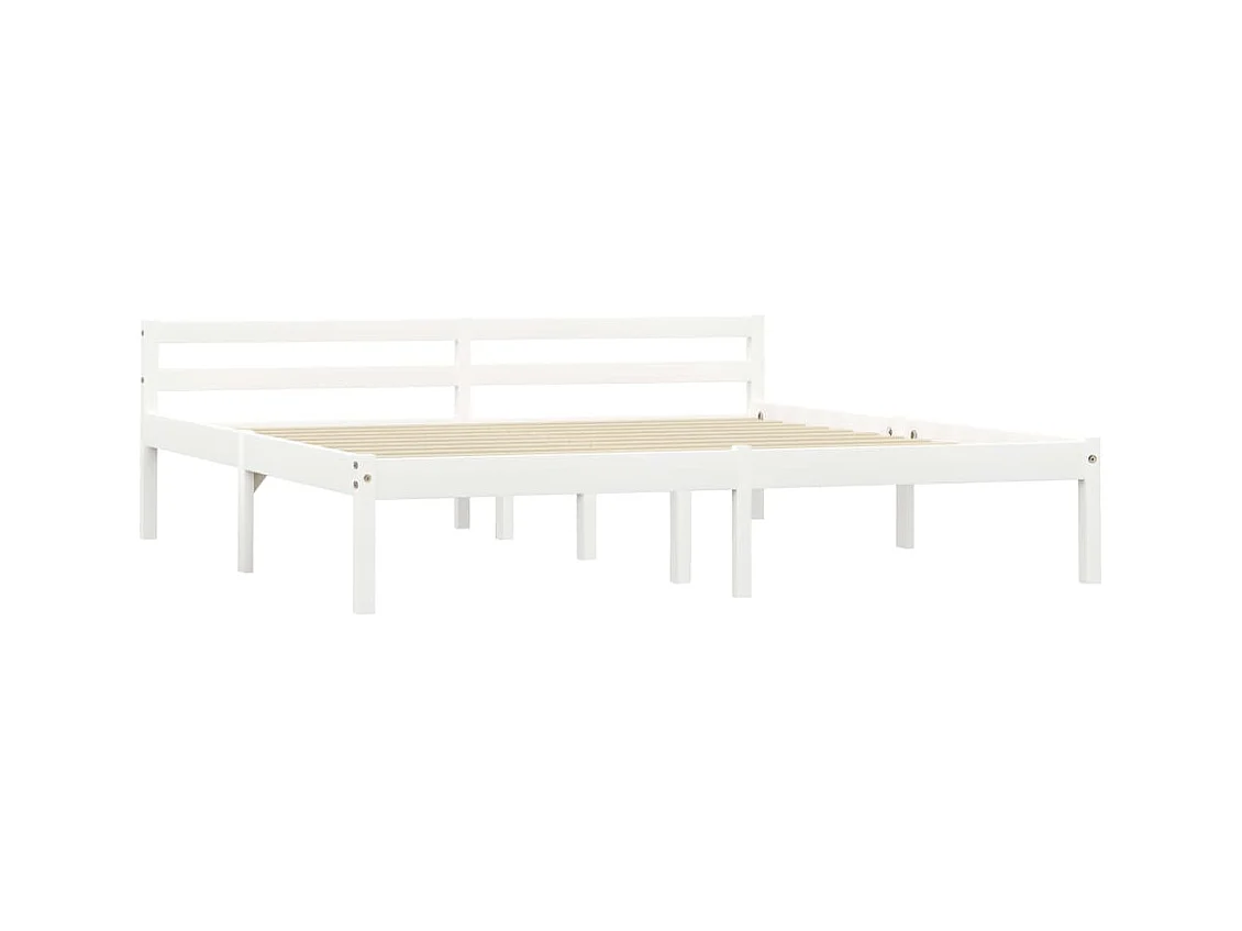 Estructura de cama sin colchón de madera maciza de pino blanco 180x200 cm