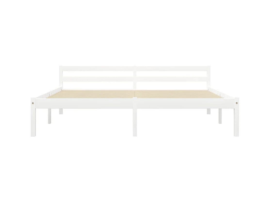 Estructura de cama sin colchón de madera maciza de pino blanco 180x200 cm