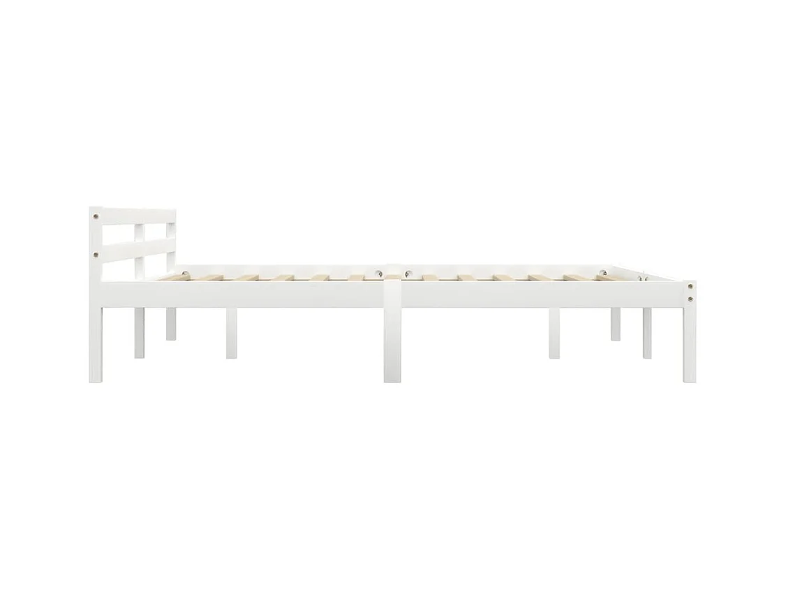 Estructura de cama sin colchón de madera maciza de pino blanco 180x200 cm