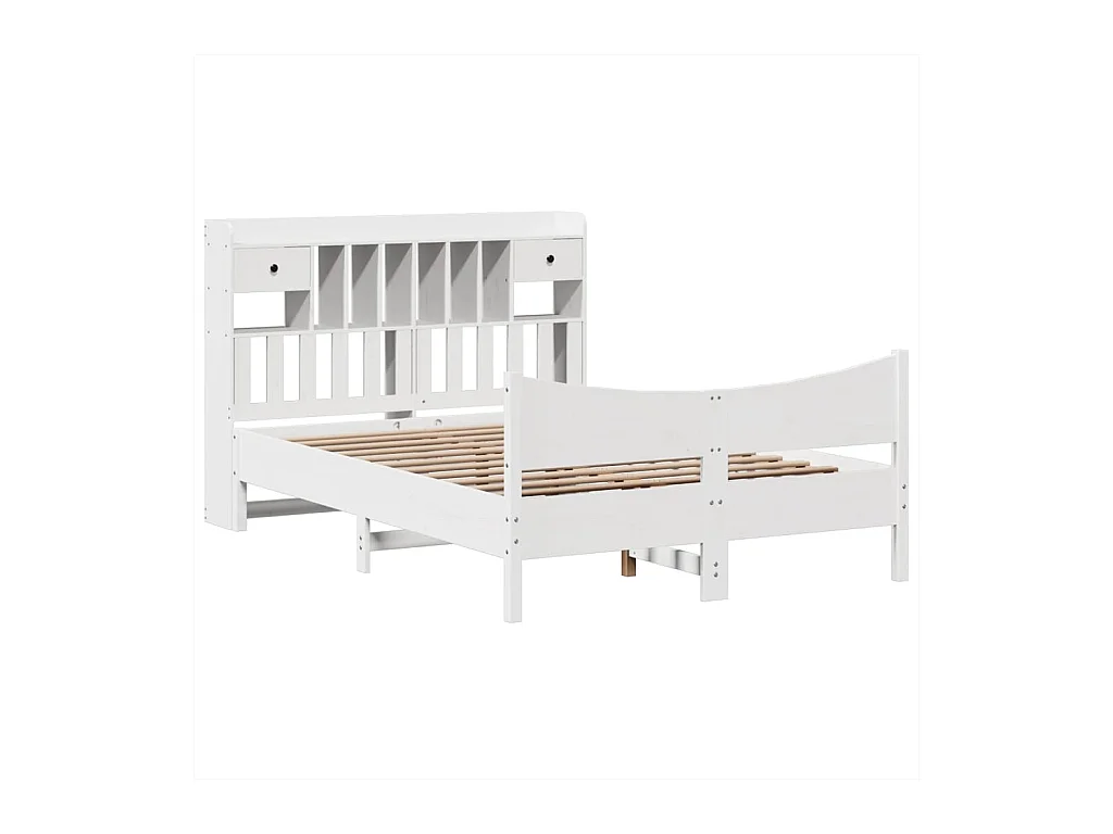 Cadre de lit sans matelas blanc 140x200 cm bois de pin massif