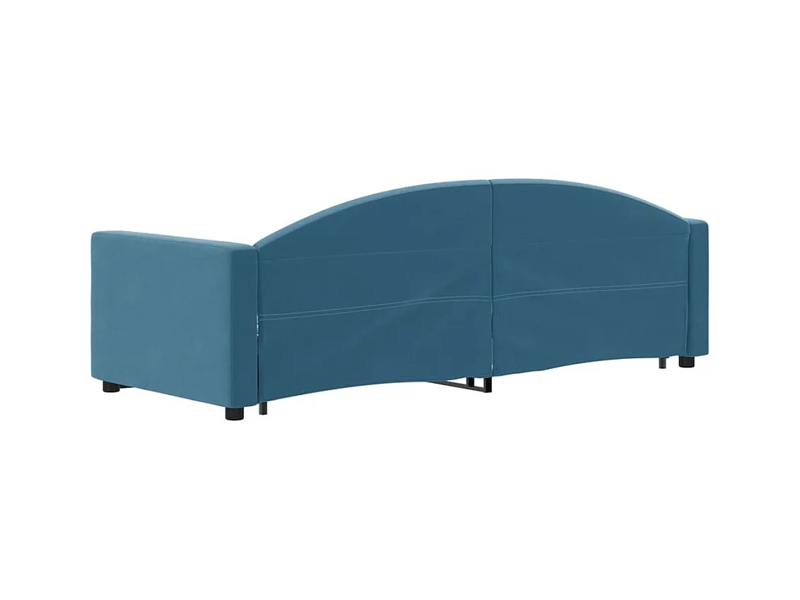 Dagbed met onderschuifbed en lades zonder matras blauw 80x200 cm