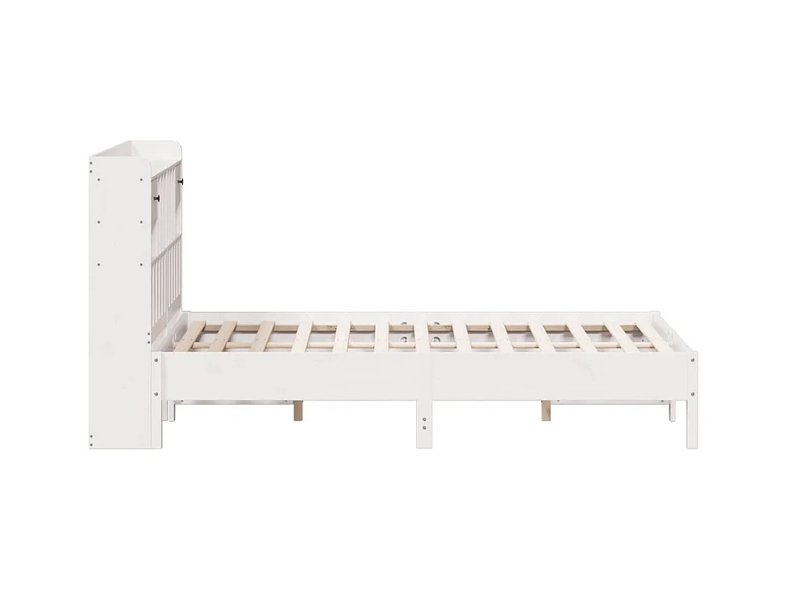 Weißes Regalbett ohne Matratze 160x200 cm Massivholz Kiefer