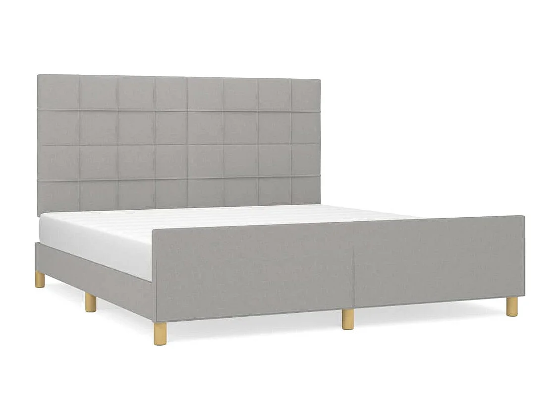 Cadre de lit sans matelas gris clair 160x200 cm tissu