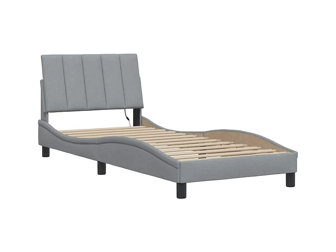 Bedframe zonder matras lichtgrijs 80x200 cm stof