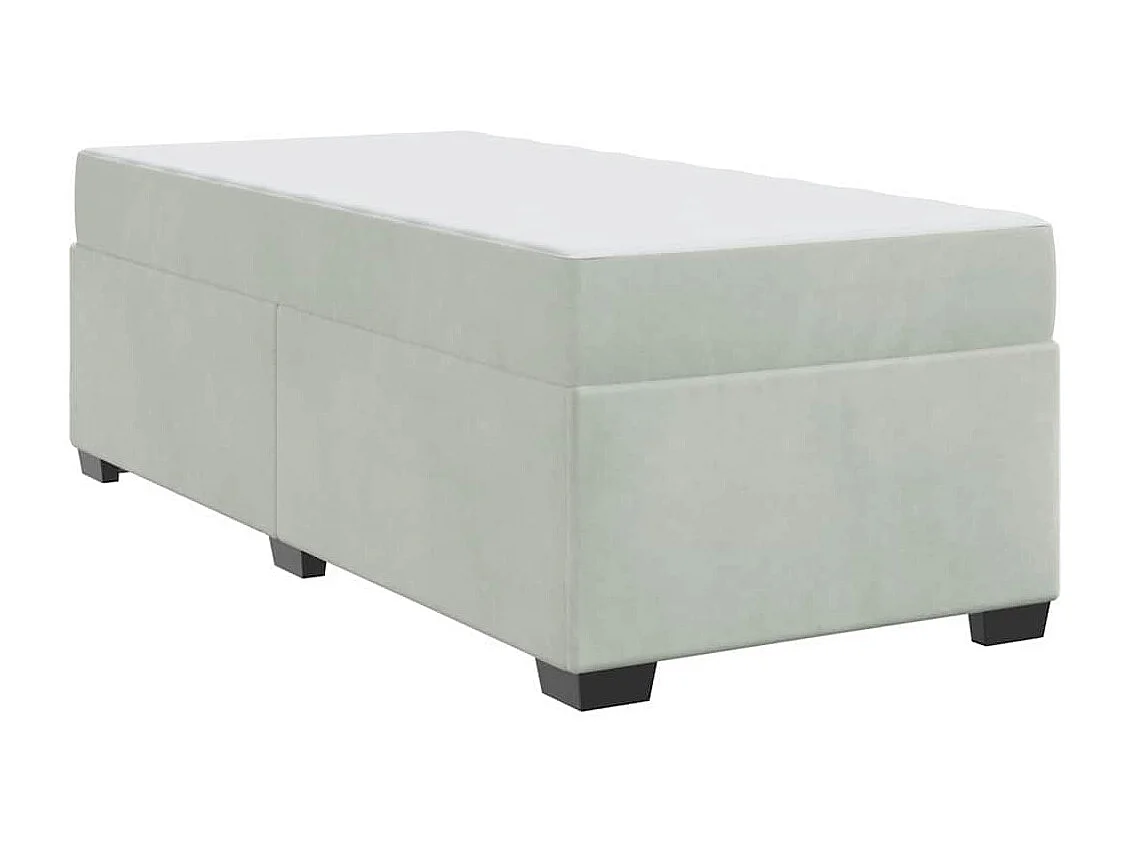 Cadre de lit avec matelas Gris clair 80 x 200 cm Velours