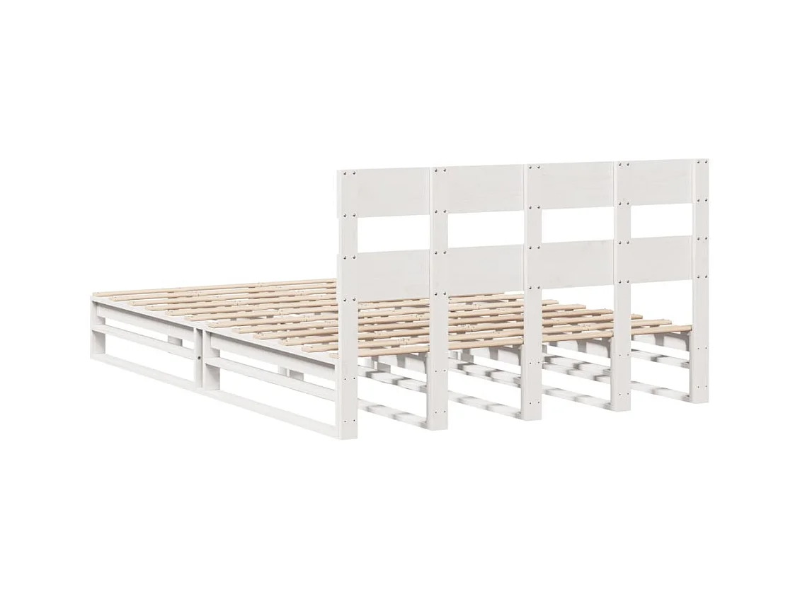 Bedframe zonder matras wit 160x200 cm massief grenenhout