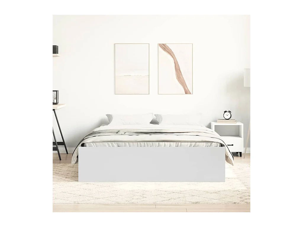 Estructura de cama sin colchón blanca 160x200 cm