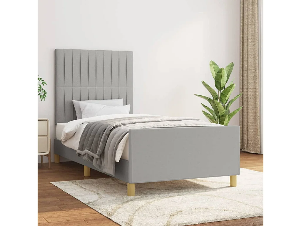 Struttura letto senza materasso tessuto grigio chiaro 80x200 cm