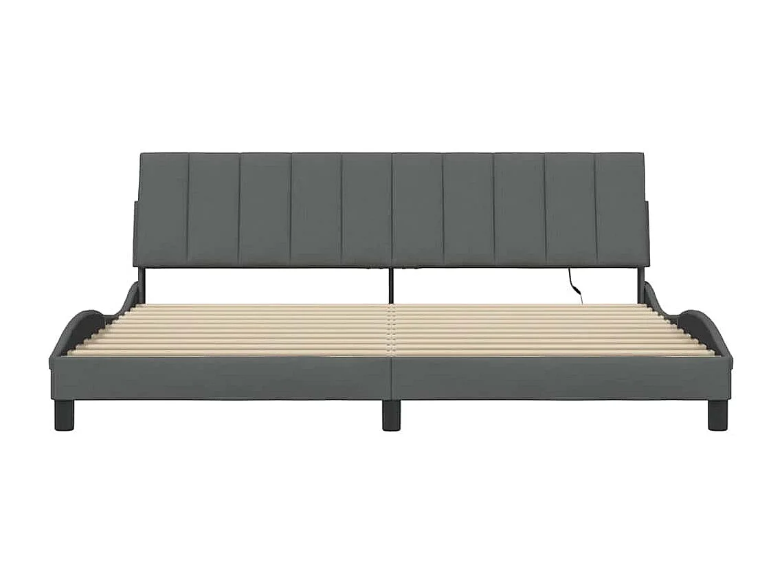 Struttura letto senza materasso tessuto grigio scuro 200x200 cm