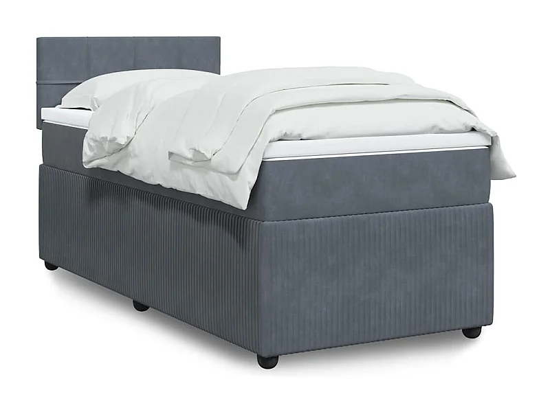 Lattenbodem en matras Donkergrijs 80x200 cm Fluweel