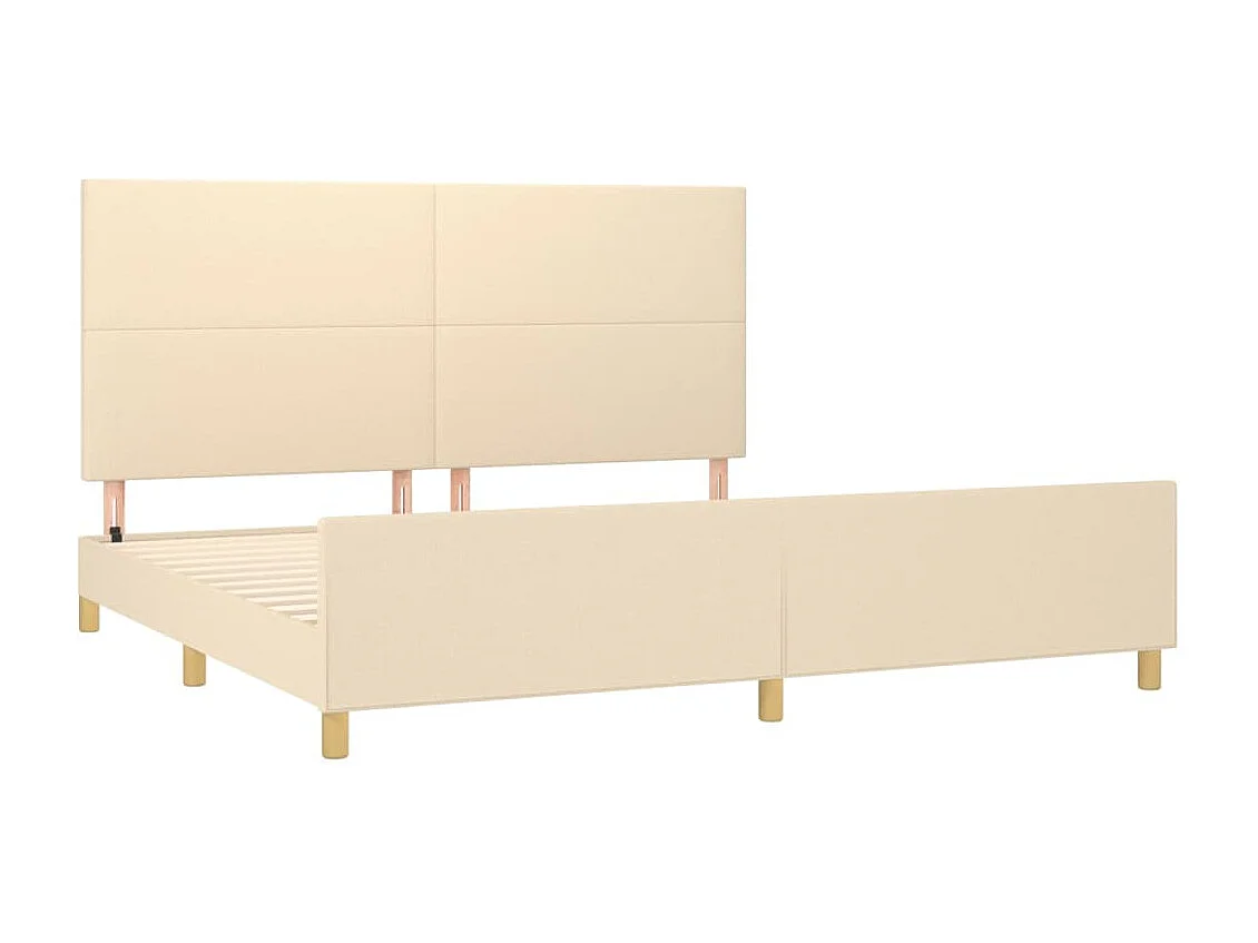 Bedframe zonder matras crème 200x200 cm stof