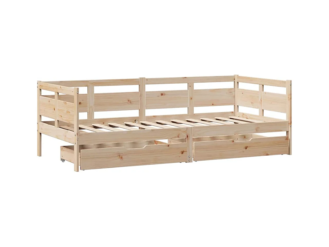 Tagesbett mit Schubladen ohne Matratze 80x200 cm Massivholz