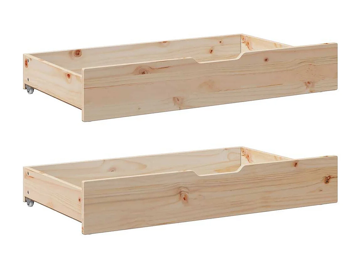 Divano letto con cassetti senza materasso 80x200 cm in legno massello