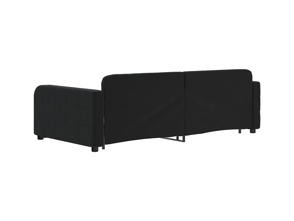 Lit de jour avec gigogne sans matelas noir 100x200 cm