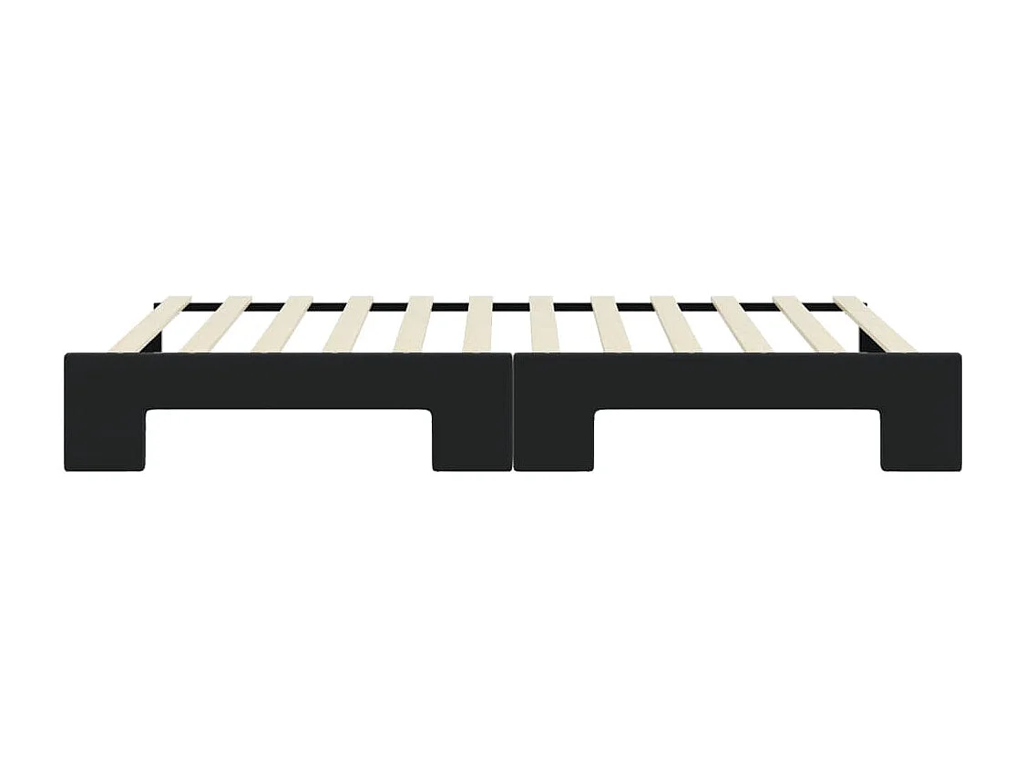 Lit de jour avec gigogne sans matelas noir 100x200 cm