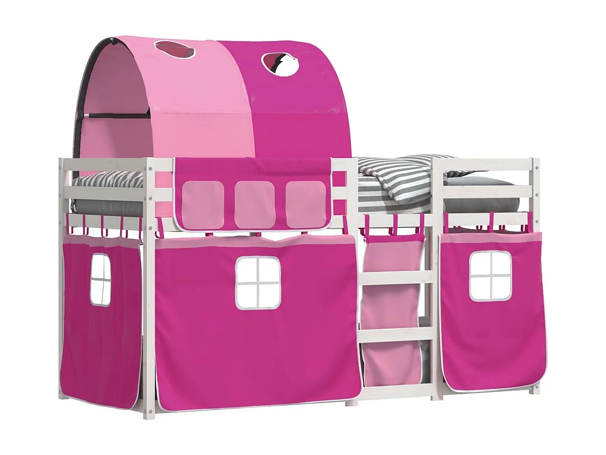 Letto a castello senza materasso 90x200 cm in legno massello di pino