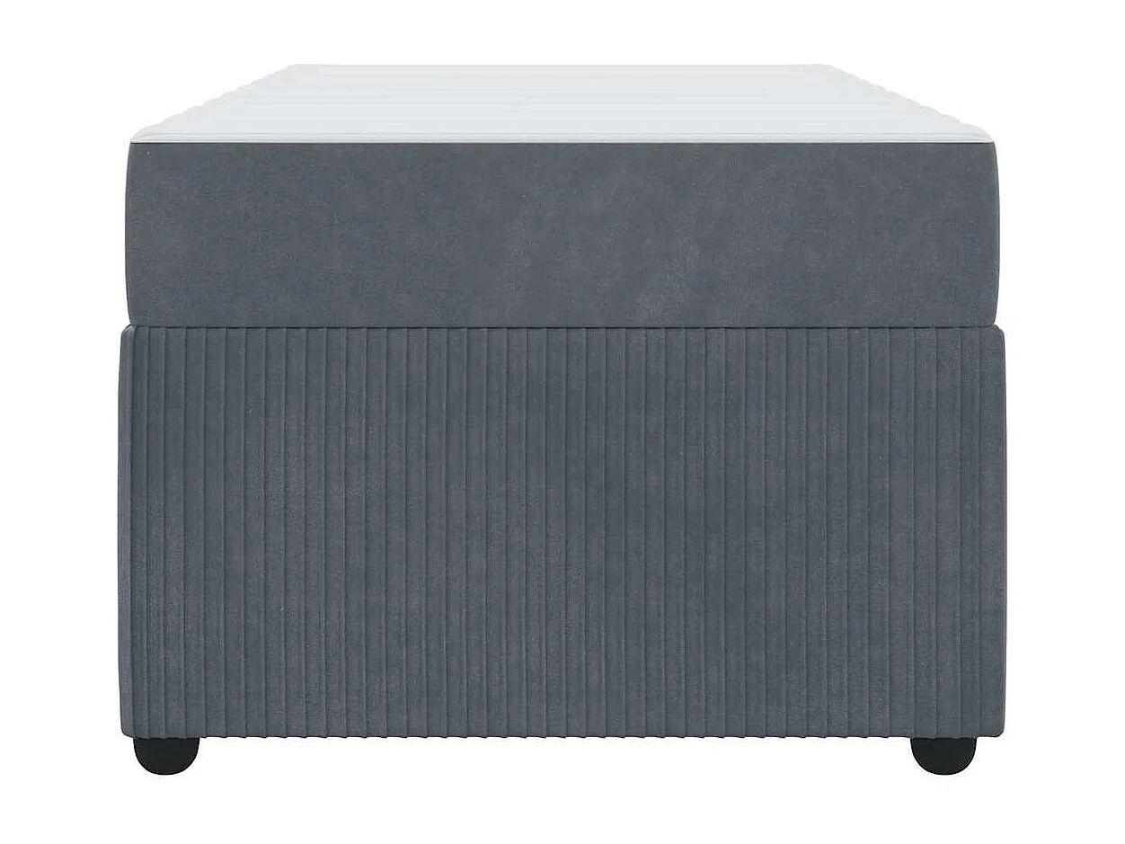 Struttura letto con materasso Grigio scuro 90 x 200 cm Velluto