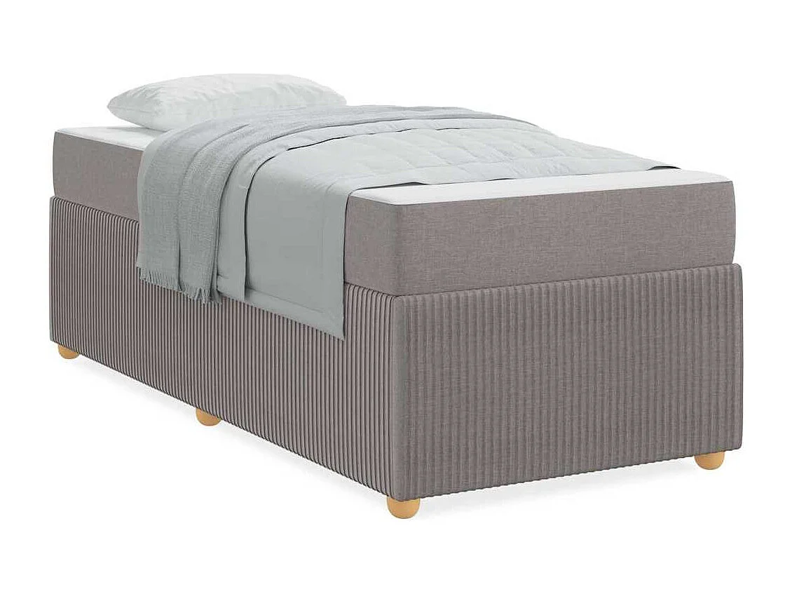 Bedframe met matras Taupe 80 x 200 cm stof