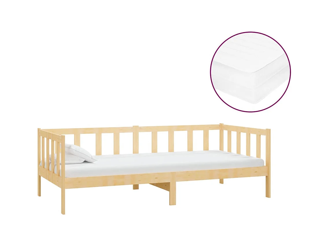 Dagbed met matras 90x200 cm Massief grenenhout