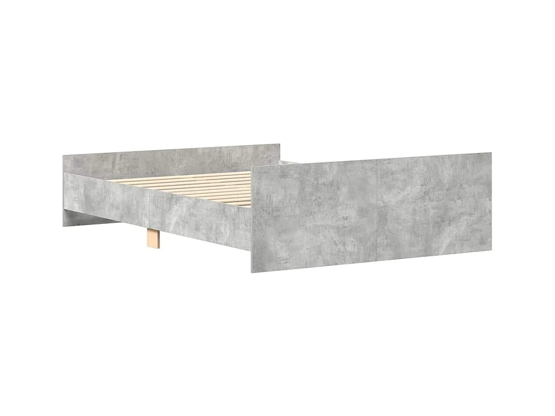 Struttura letto senza materasso cemento grigio 140x190 cm