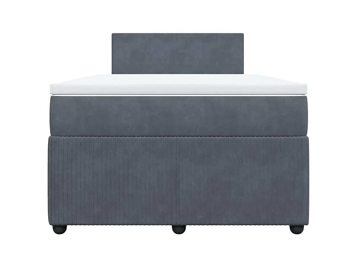 Somier de láminas gris oscuro y colchón de terciopelo 120x190cm