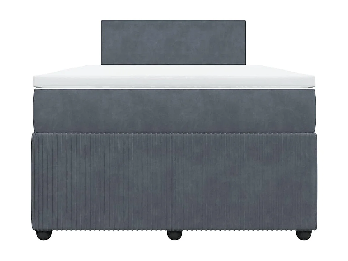 Rete a doghe grigio scuro e materasso 120x190cm in velluto