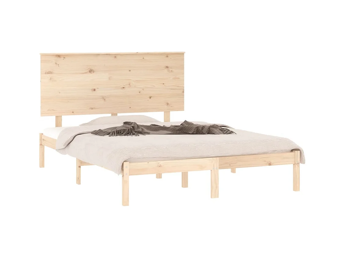 Cadre de lit sans matelas 140x190 cm bois de pin massif