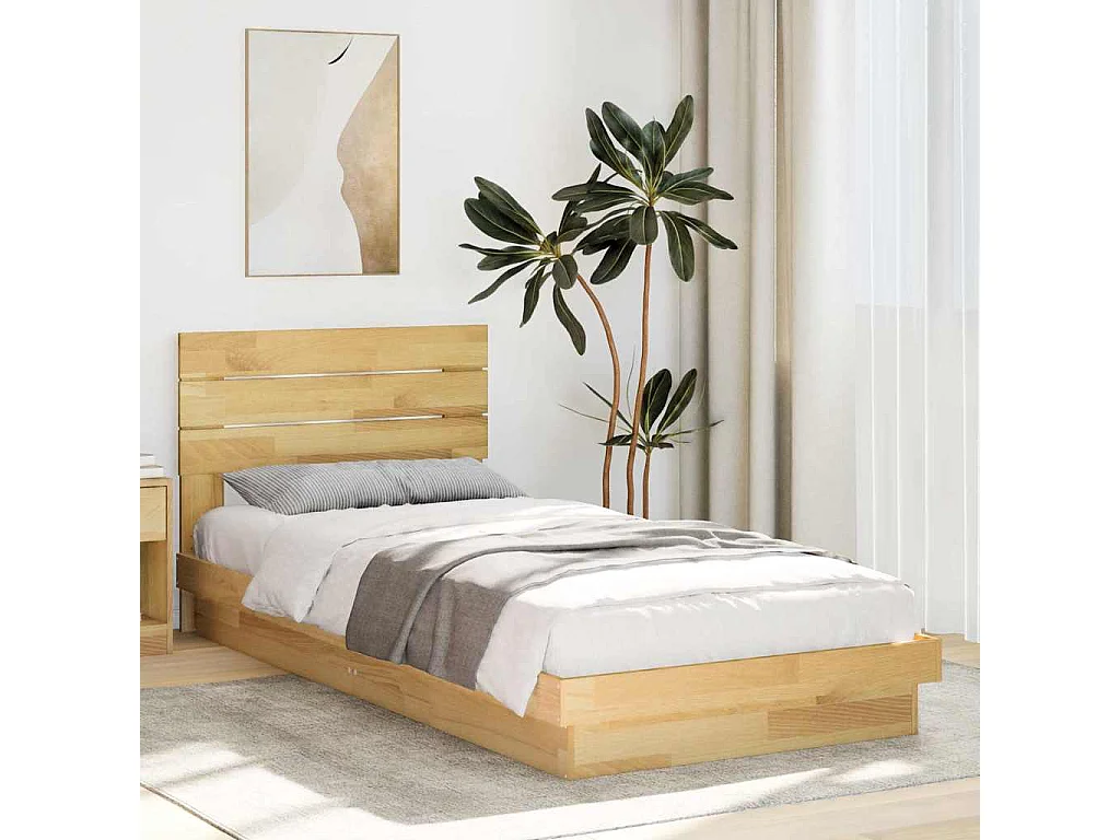 Bedframe met hoofdbord zonder matras 75 x 190 cm