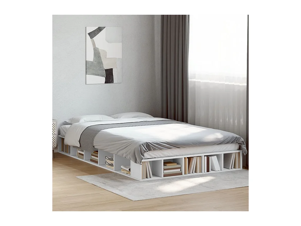 Estructura de cama sin colchón blanca 120x200 cm