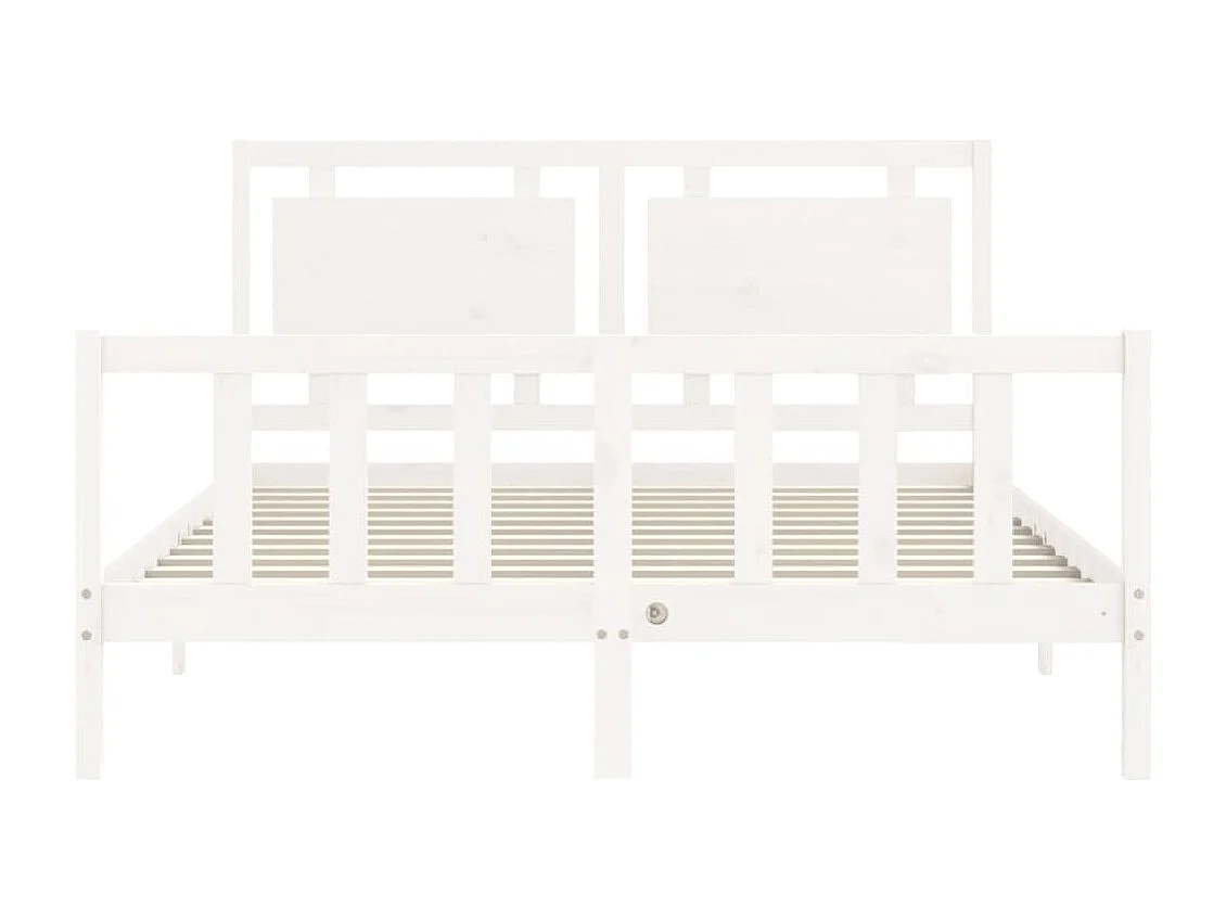 Struttura letto senza materasso bianco 160x200 cm in legno massello di pino