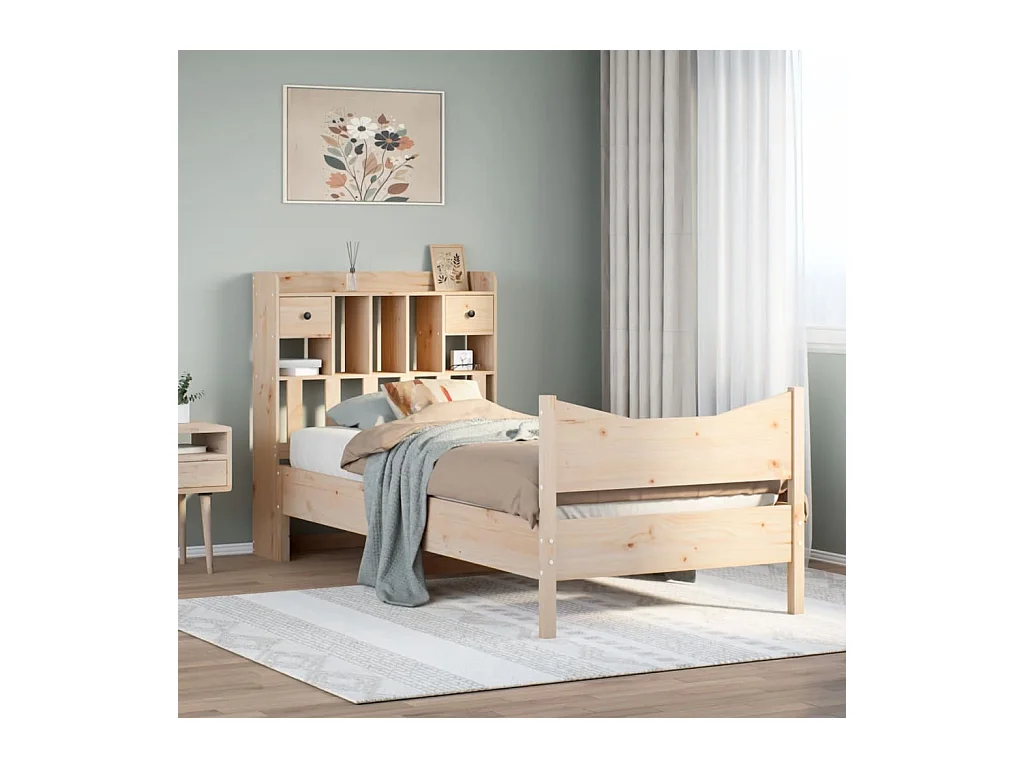 Estructura de cama sin colchón 90x190 cm madera maciza de pino