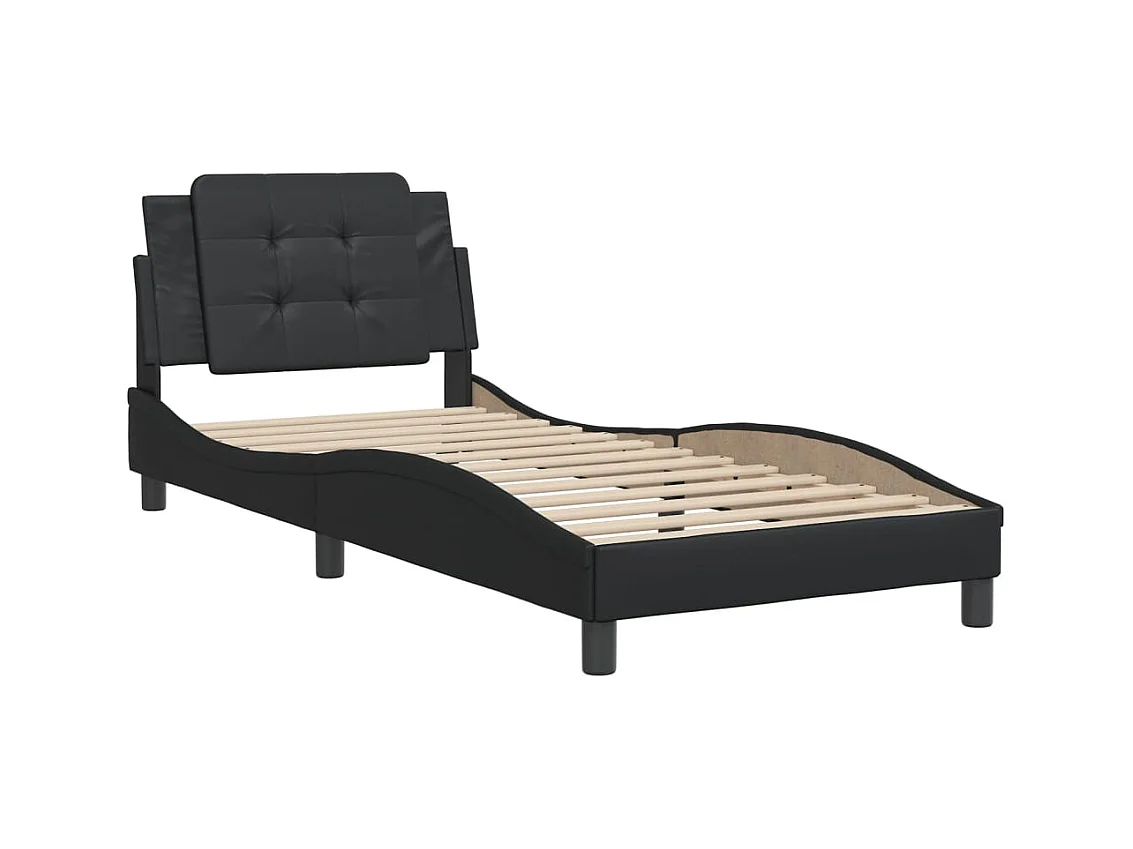 Bedframe zonder matras zwart 90x200 cm kunstleer