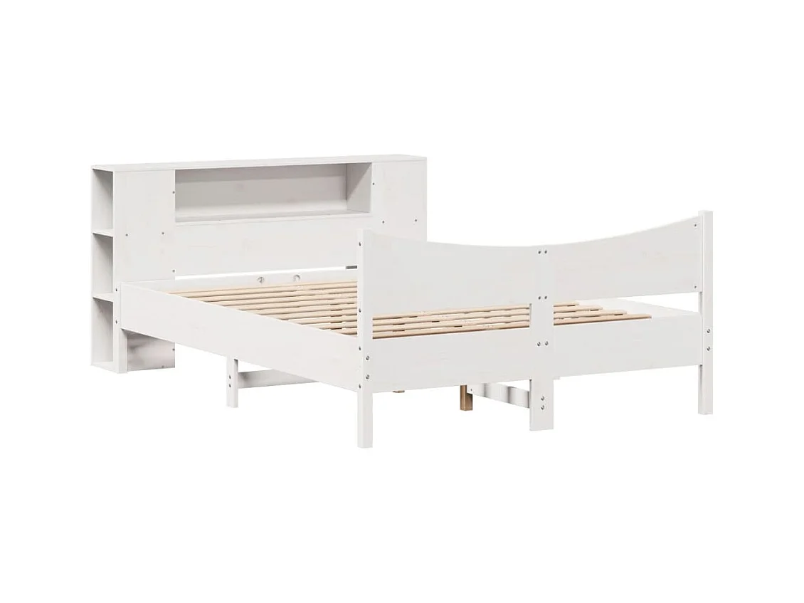 Bedframe zonder matras wit 140x190 cm massief grenenhout