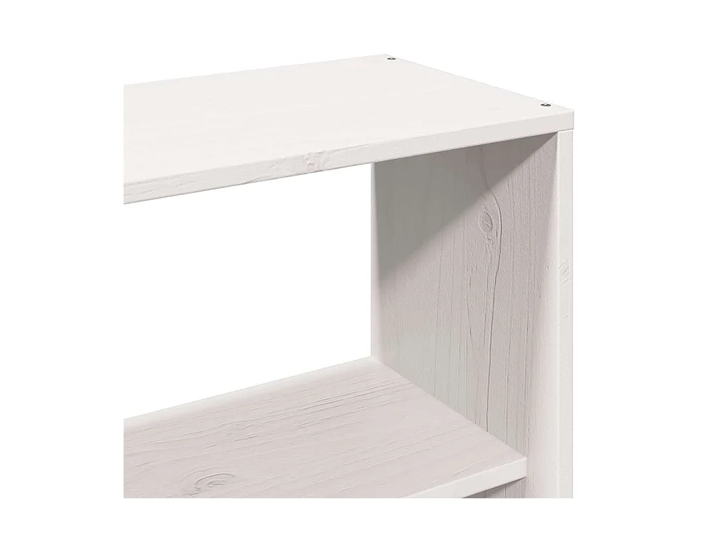 Cama librería blanca sin colchón 140x200 cm madera maciza