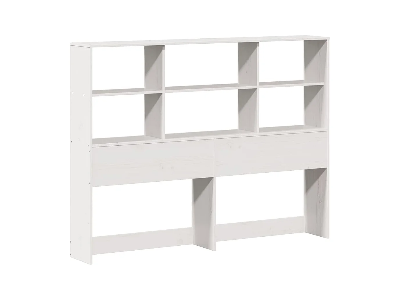 Cama librería blanca sin colchón 140x200 cm madera maciza