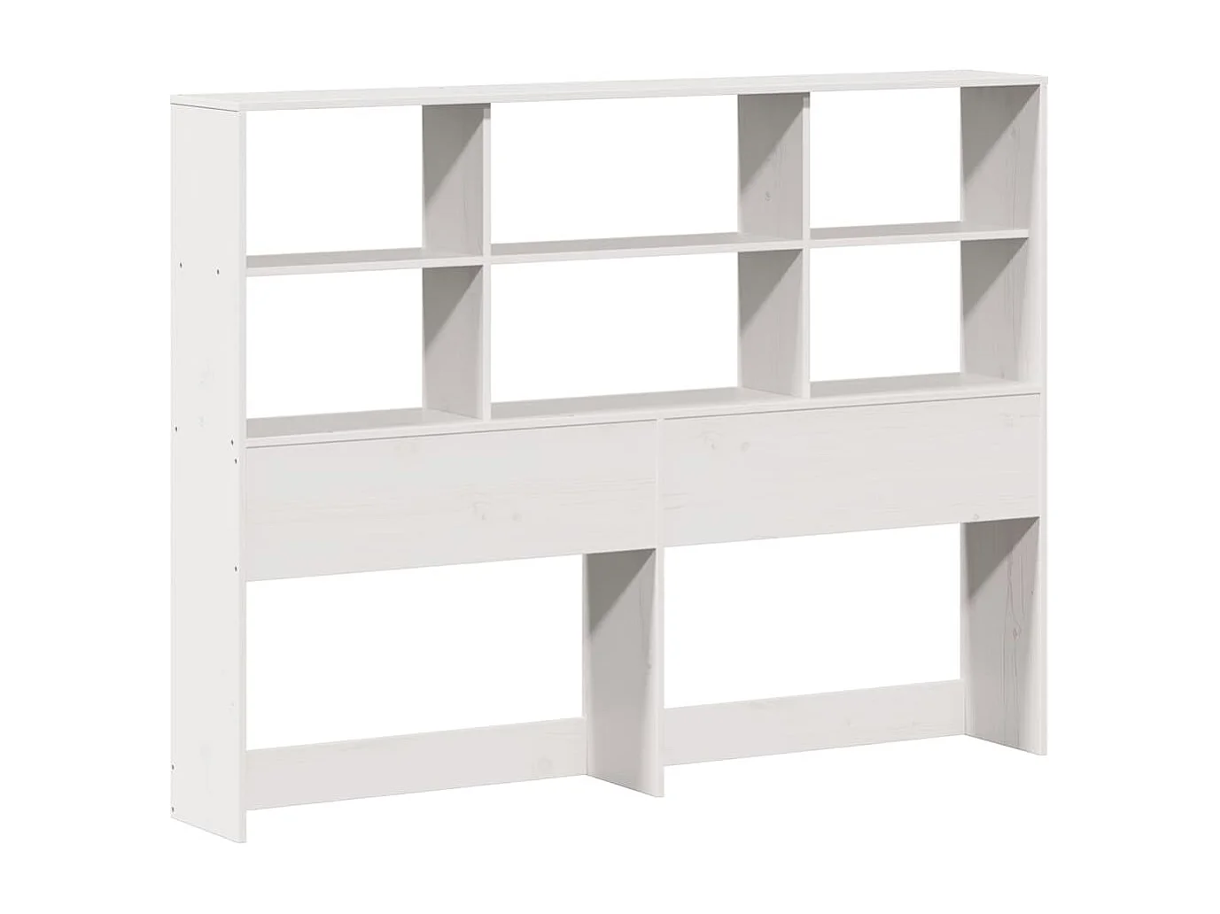 Letto libreria bianco senza materasso 140x200 cm in legno massello