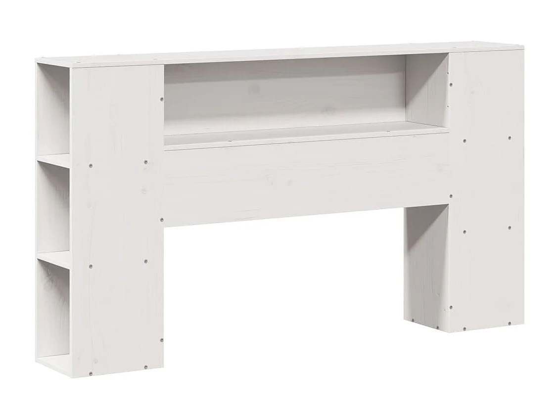 Lit bibliothèque sans matelas blanc 140x190 cm bois pin massif