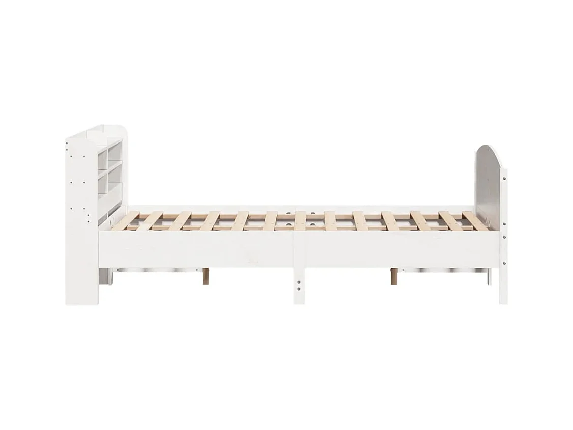 Estructura de cama sin colchón blanca 160x200 cm madera maciza de pino