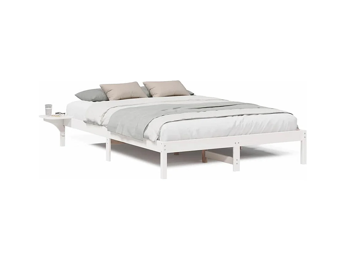 Bedframe met nachtkastjes Wit 150 x 200 cm Wit