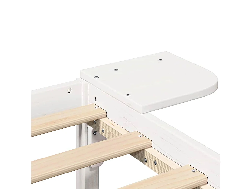 Cadre de lit avec tables de chevet Blanc 150 x 200 cm Blanc