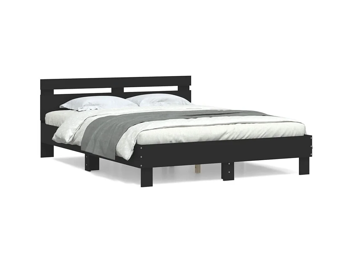 Estructura de cama sin colchón negra 150x200 cm