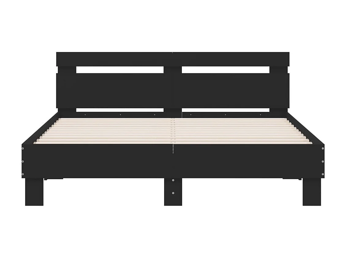 Estructura de cama sin colchón negra 150x200 cm