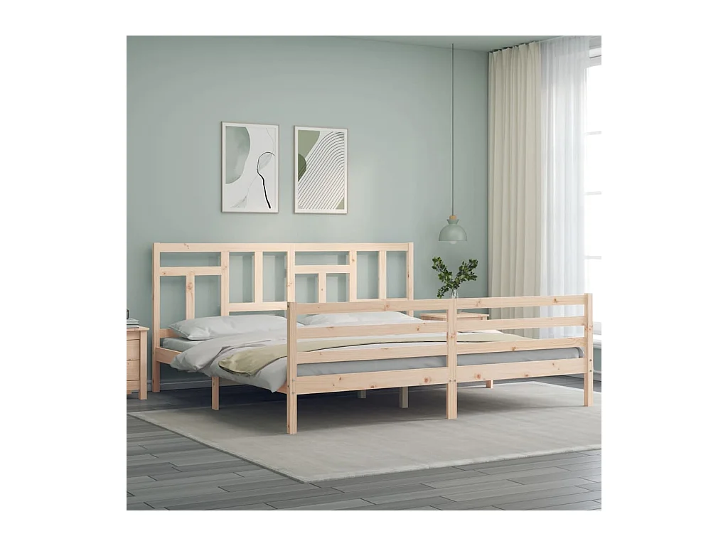 Struttura letto senza materasso 200x200 cm in legno massello