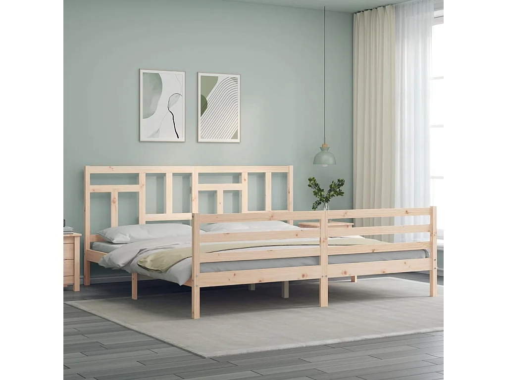 Bedframe zonder matras 200x200 cm massief hout
