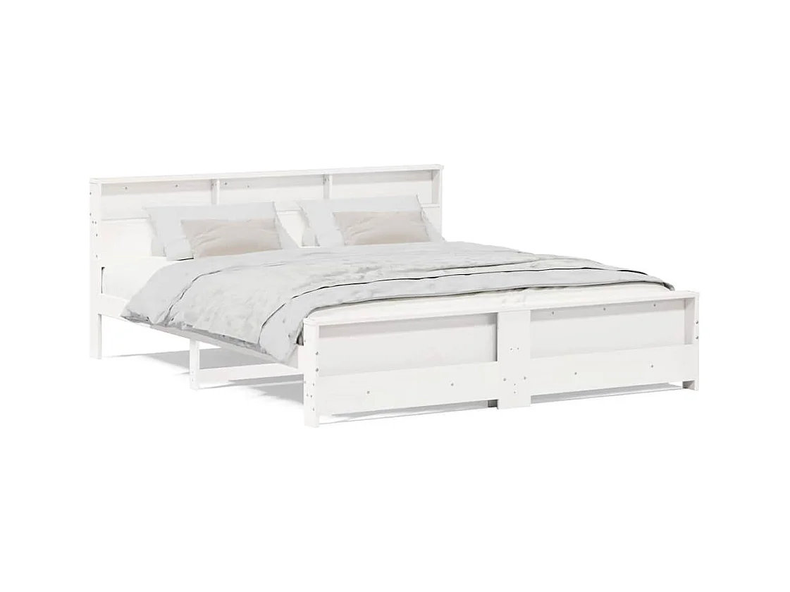Struttura letto bianca 180 x 200 cm Legno massello di pino