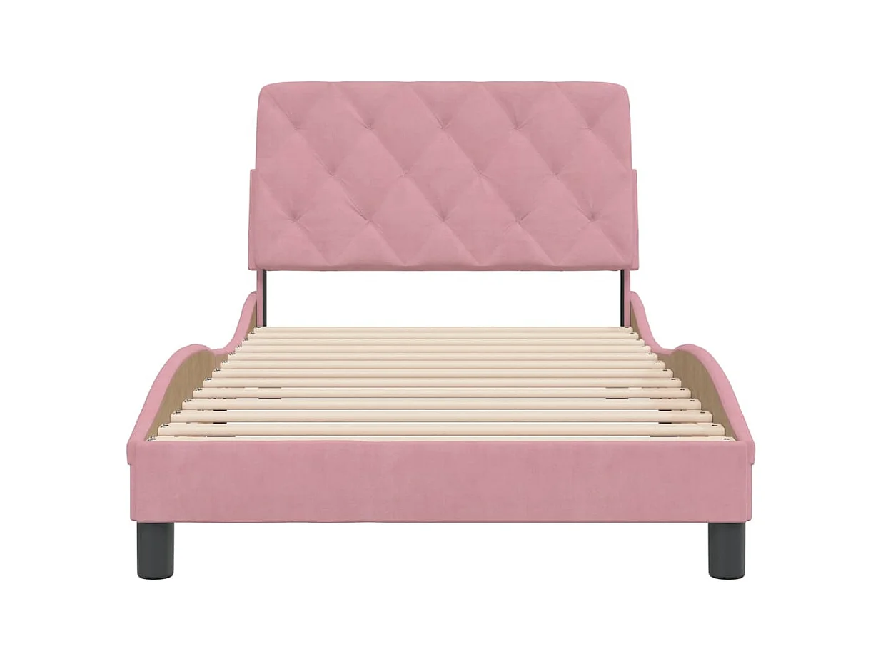 Bettgestell ohne Matratze rosa 100x200 cm Samt