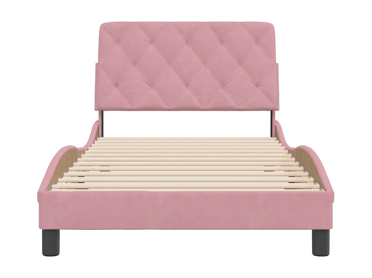 Bettgestell ohne Matratze rosa 100x200 cm Samt