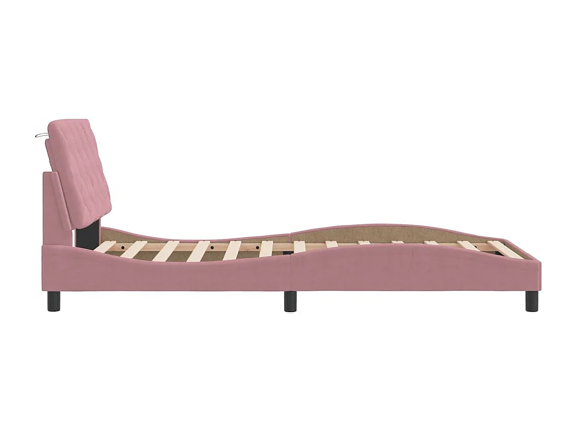 Bettgestell ohne Matratze rosa 100x200 cm Samt