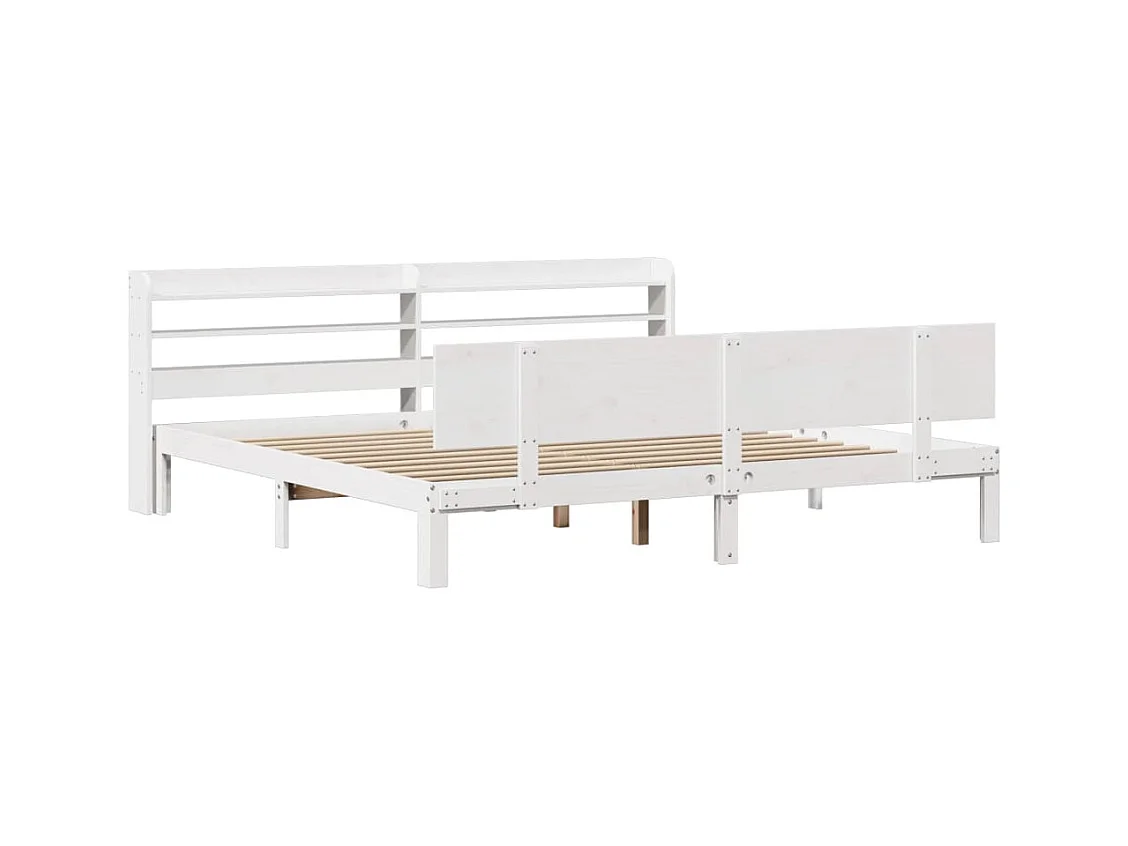 Struttura letto con testiera senza materasso bianco 200x200 cm